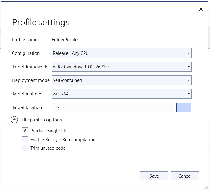 Profile settings